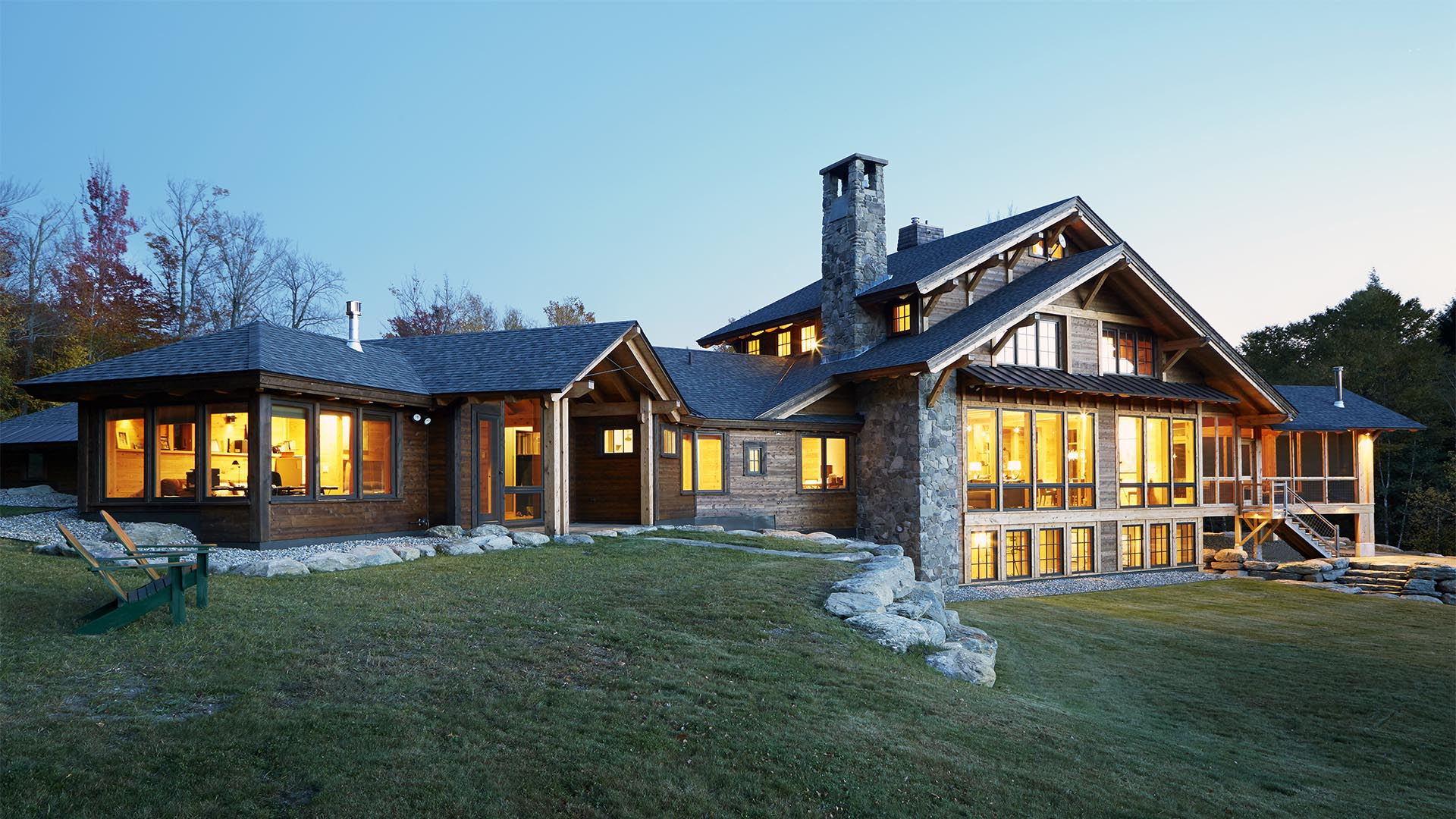 Rustic modern house with stone